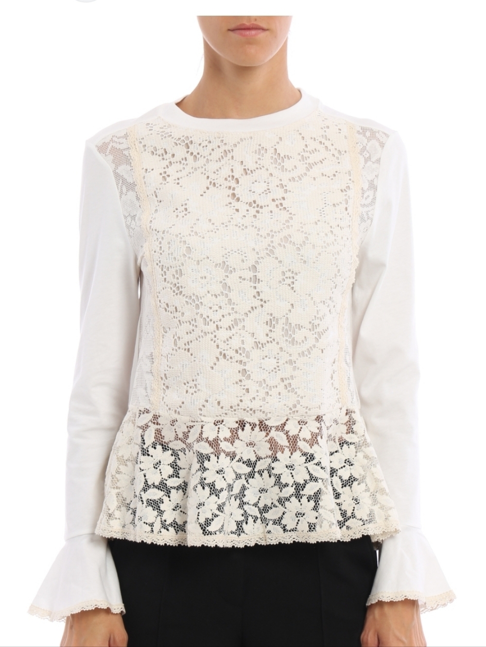 See By Chloe LACE flounced Top SMALL